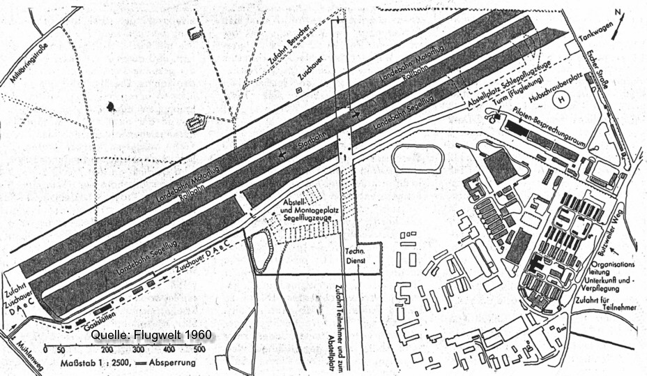 Lageplan der Segelflugweltmeisterschaft 1960 Kln Butzweilerhof