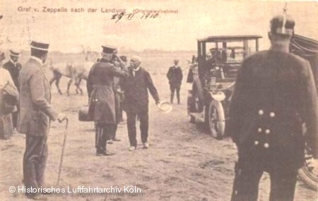 Graf Zeppelin und General von Sperling in Köln Bickendorf