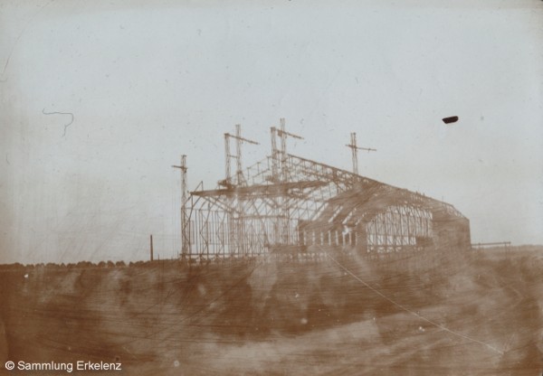 Luftschifhalle Köln-Bickendorf im Bau 1909