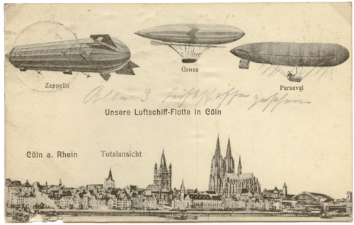 Postkarte zu den Luftschiffmanövern