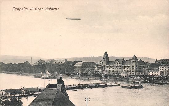 Der Zeppelin Z II über Koblenz