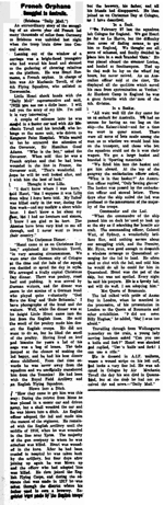 Zeitungsmeldung ber die Ankunft von Tim Tovell und Henri in Australien