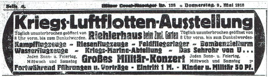 Kriegs-Luftflotten-Ausstellungen in Kln-Riehl