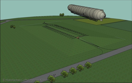 Unterirdische Luftschiffhalle - Luftansicht