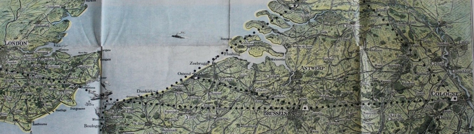 Flugkarte von 1926 der Imperial Airways von London ber Brssel nach Kln