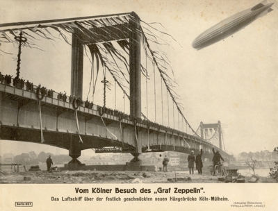 Einweihung der Mlheimer Brcke am 13. Oktober 1927 mit dem Luftschiff LZ 127 "Graf Zeppelin"