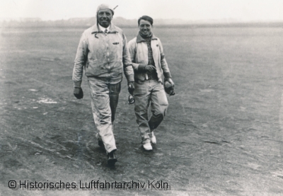 Jakob Möltgen und Liesel Bach beim Flugtraining