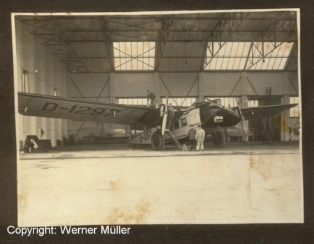 Rohrbach VIII Roland Kennnummer D-1297 "Wasserkuppe" auf dem Flughafen Köln Butzweilerhof