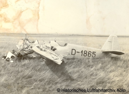 Ju A 50 c e D-1865, abgestrzt im August 1930