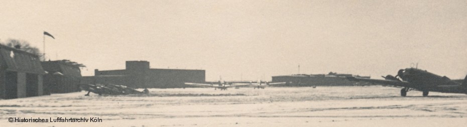 Butzweilerhof im Winter mit Me 109 und Ju 52