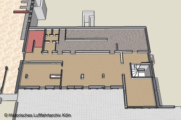 Der Gaststttenbereich des Flughafen Kln Butzweilerhof