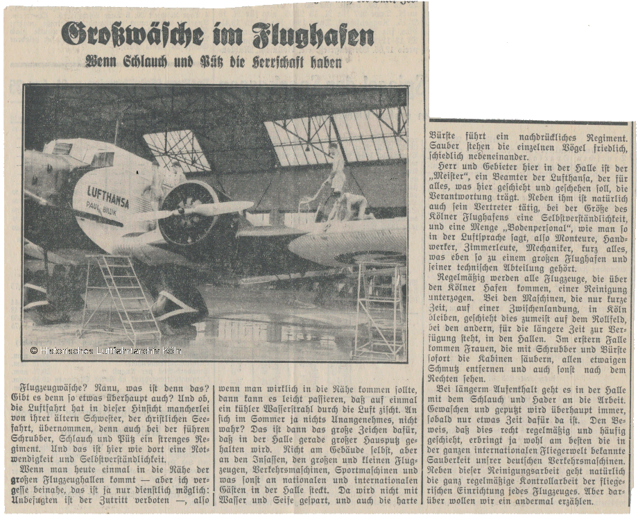 Flugzeugwäsche auf dem Flughafen Köln Butzweilerhof