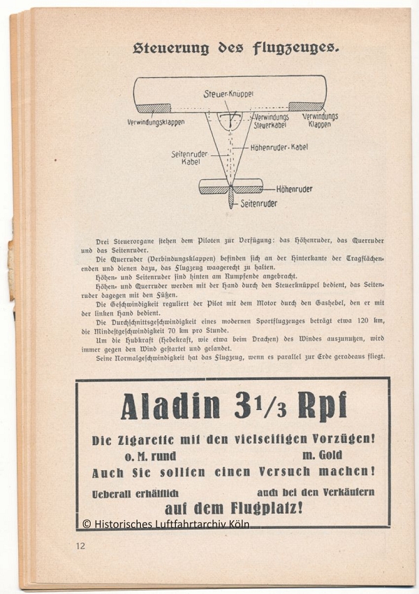 Programmheft des Volksflugtag 1934 in Kln auf dem Flughafen Butzweilerhof