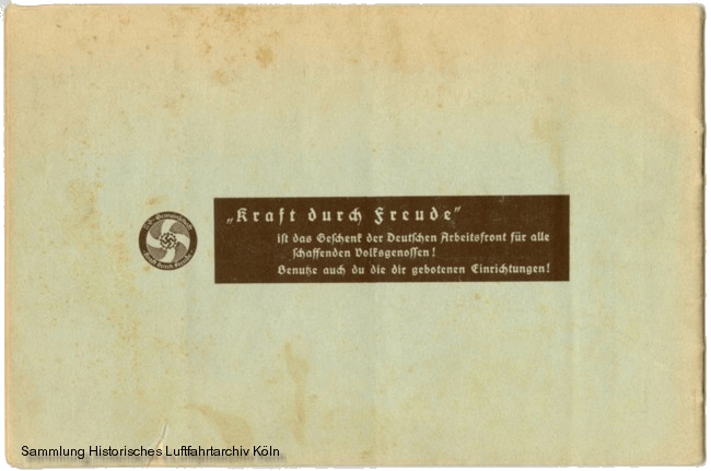 Volksflugtag 1935 Flughafen Kln Butzweilerhof Werbung Kraft durch Freude