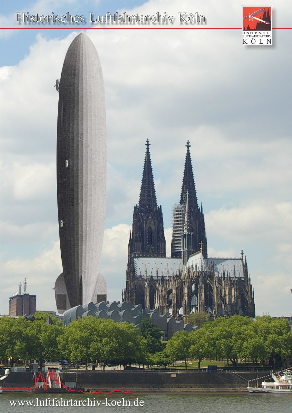 Luftschiff LZ 129 "Hindenburg" im Vergleich zum Klner Dom.