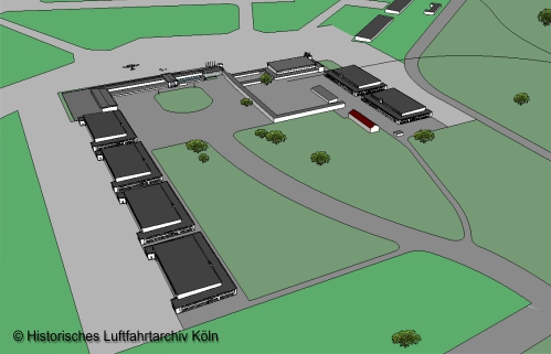 Sicht auf den alten Flughafen der Stadt Kln