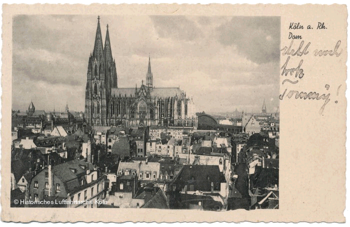 Postkarte Köln im Krieg Luftkrieg