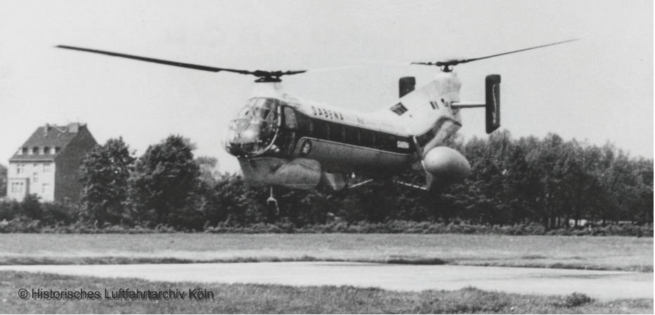 Der Vertol V44 b auf dem Hubschrauberflughafen Köln Venloerstraße