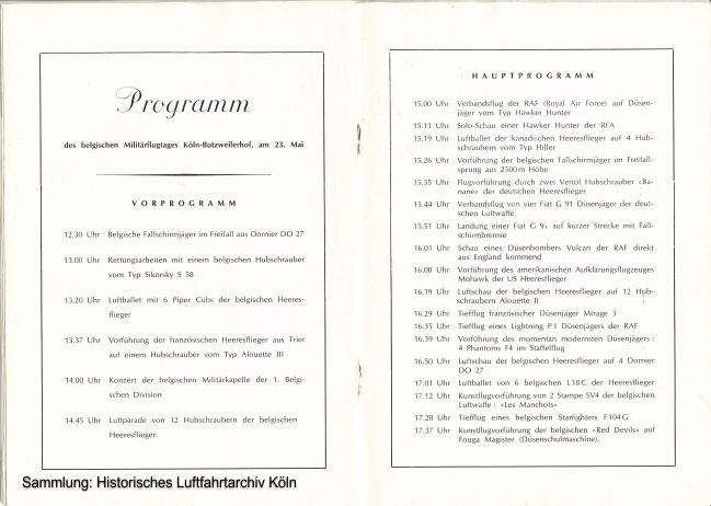 Programmheft des Groen internationalen Flugtages von 1968 auf dem Flugplatz Kln  Butzweilerhof