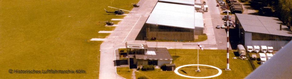 Luftbild der Basis der Belgischen Heeresflieger. Im Vordergrund der Belgische Tower